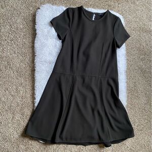 Madewell Dress Black Short Sleeve Lightweight Skater Keyhole Button Women’s Sz 2